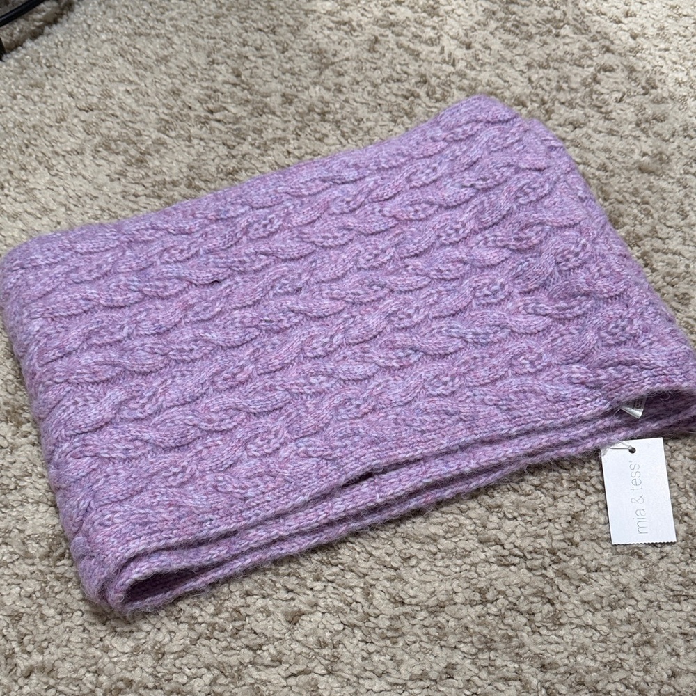 Mia & Tess Purple Cable Knit Scarf